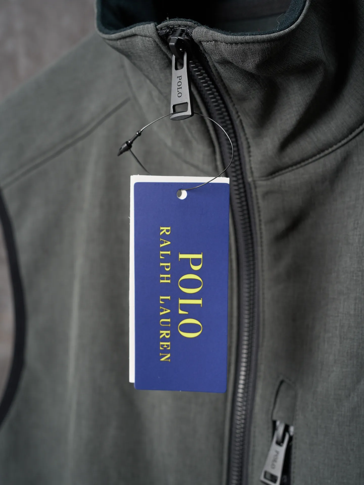 P380 Actual hanging auction】Ralph Lauren/Ralph Lauren technical fabric solid color logo embroidered zipper collar vest cardigan [Ready stock] XS S M L